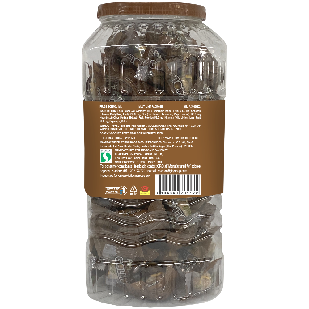 Pulse Jar || Golmol Imli Candy || 125 Pieces || 437.5 Grams – Rclub